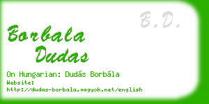 borbala dudas business card