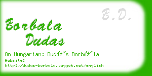 borbala dudas business card